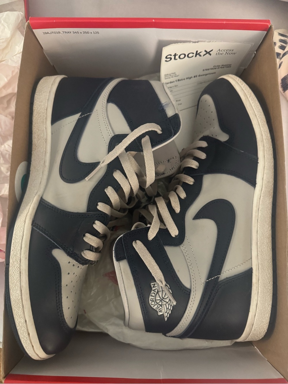 Nike Air Jordan 1 High Navy and Light Gray - Men's